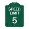 Signmission Speed Regulation Sign Speed Limit 5 Mph, Green & White Aluminum Sign, 18" x 24", GW-1824-22876 A-DES-GW-1824-22876 - alternate 1